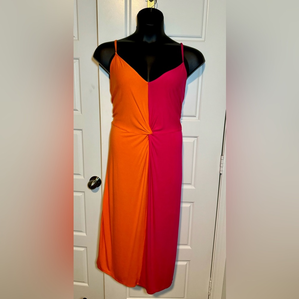 Ava & Viv Two-Tone Orange and Magenta Maxi Dress
